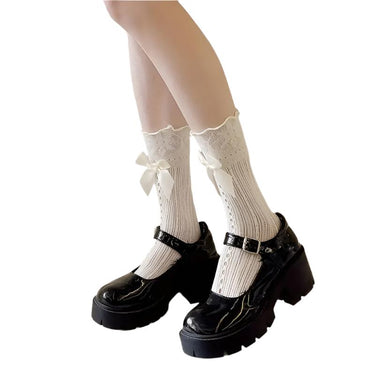 Fishnet Bow Socks